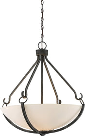 26"W Sherwood 4-Light Pendant Iron Black / Brushed Nickel Accents