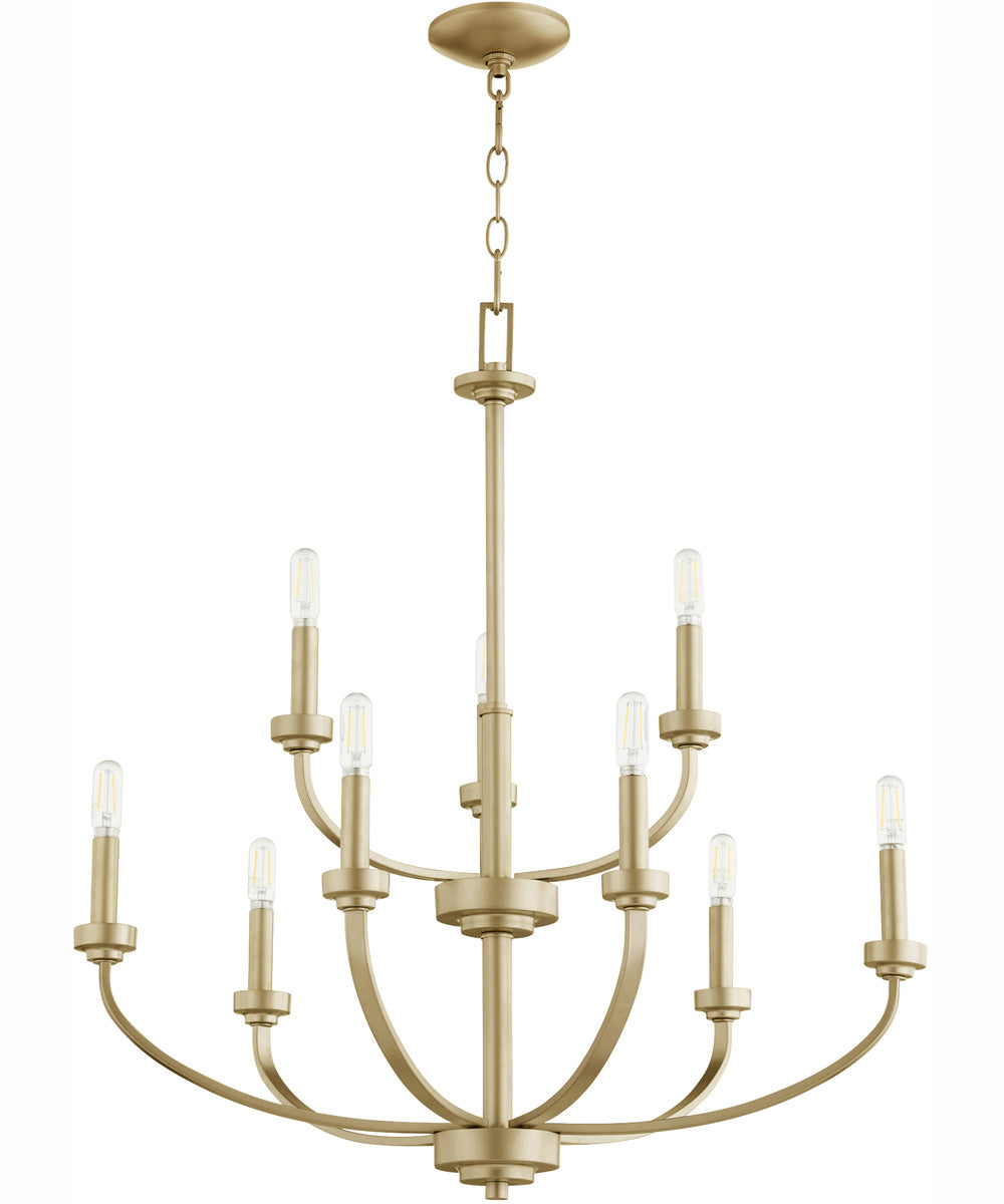 Reyes 9-light Chandelier Aged Brass