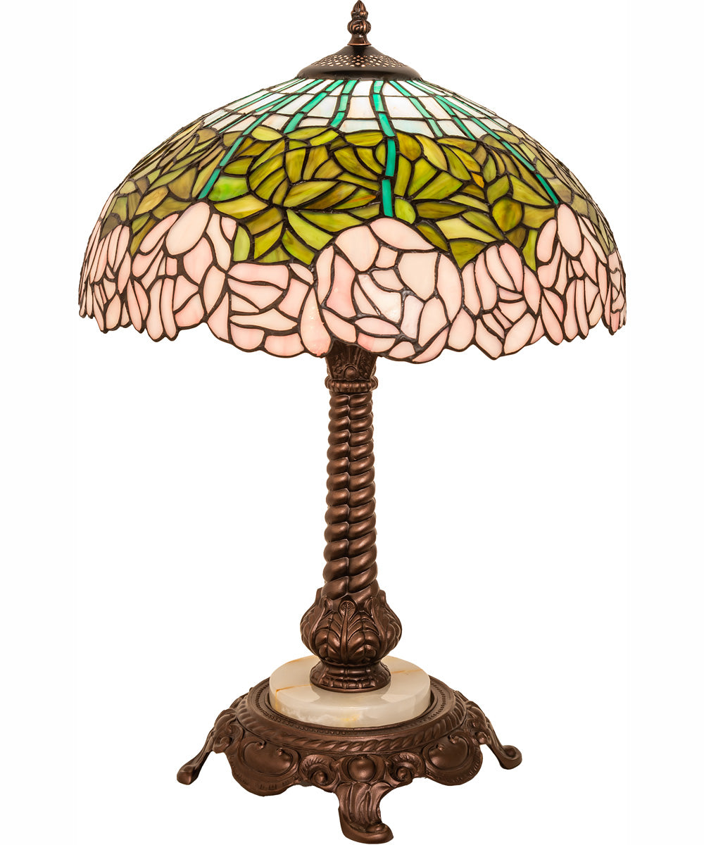 23" Wide Tiffany Cabbage Rose Table Lamp