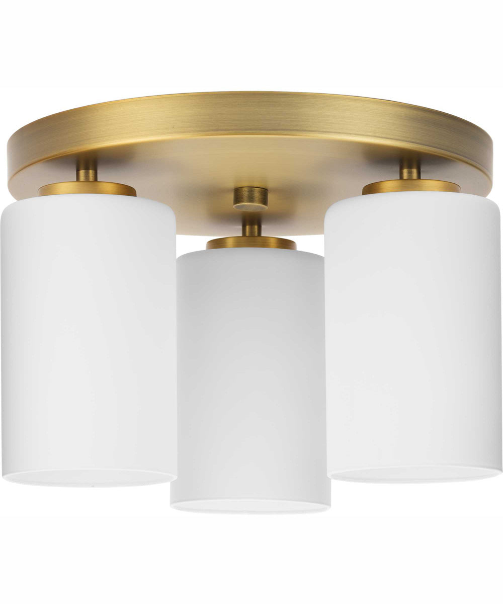 Cofield 12 in. 3-Light Transitional Flush Mount Vintage Brass