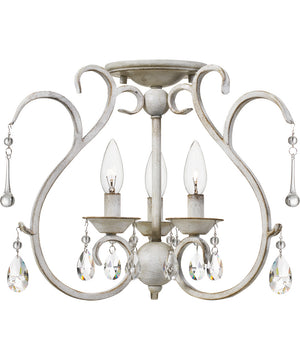 Blanca Medium 3-light Semi Flush Mount Antique White
