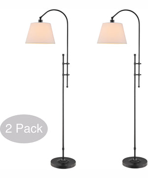 Duane 2-Light 2 Pack-Floor Lamp Dark Bronze/Linen Fabric Shade