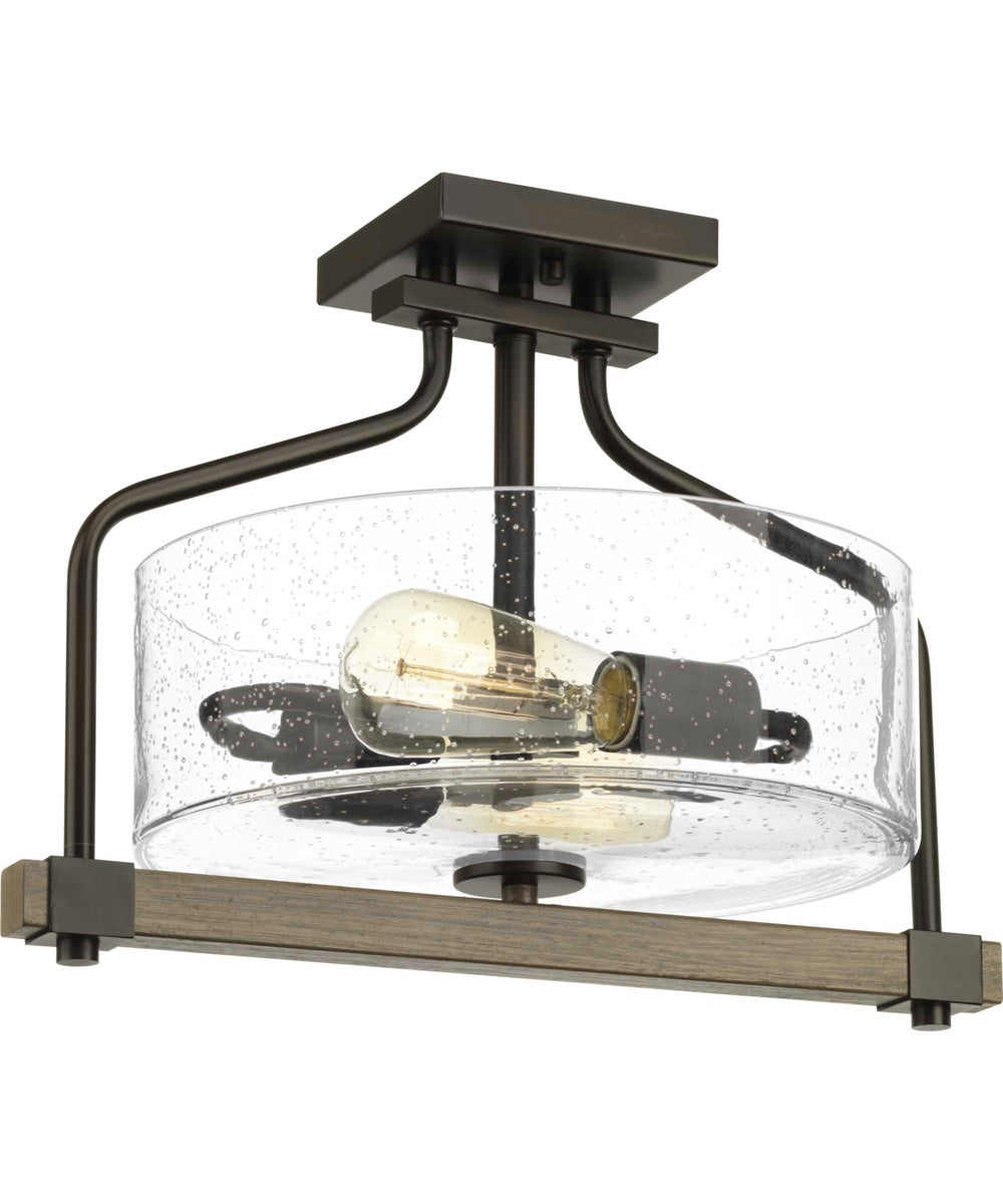 Barnes Mill 2-Light 16-1/4 Semi-Flush Antique Bronze