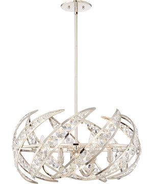 Crescent 6-light Pendant Polished Nickel
