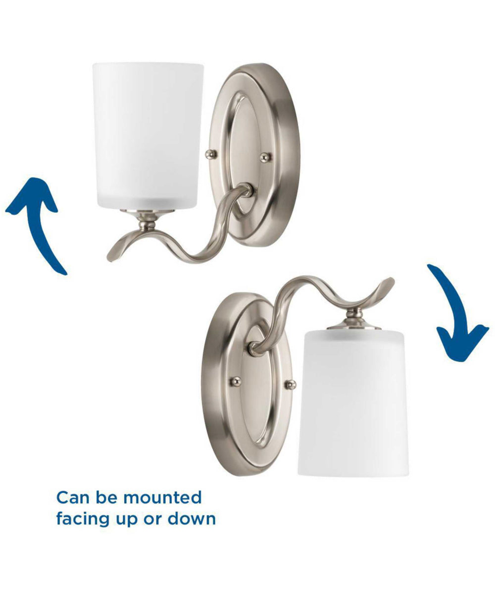 Inspire 1-Light Etched Glass Traditional Bath Vanity Light Brushed Nickel