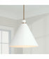 Bradley 1-Light Pendant Aged Brass and White