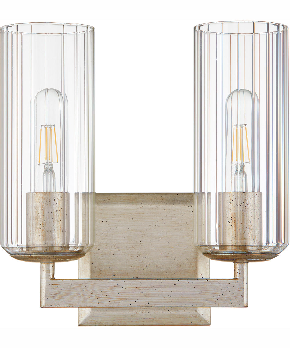 Merrick 2-light Bath Vanity Light Aged Silver Leaf