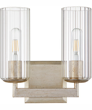 Merrick 2-light Bath Vanity Light Aged Silver Leaf