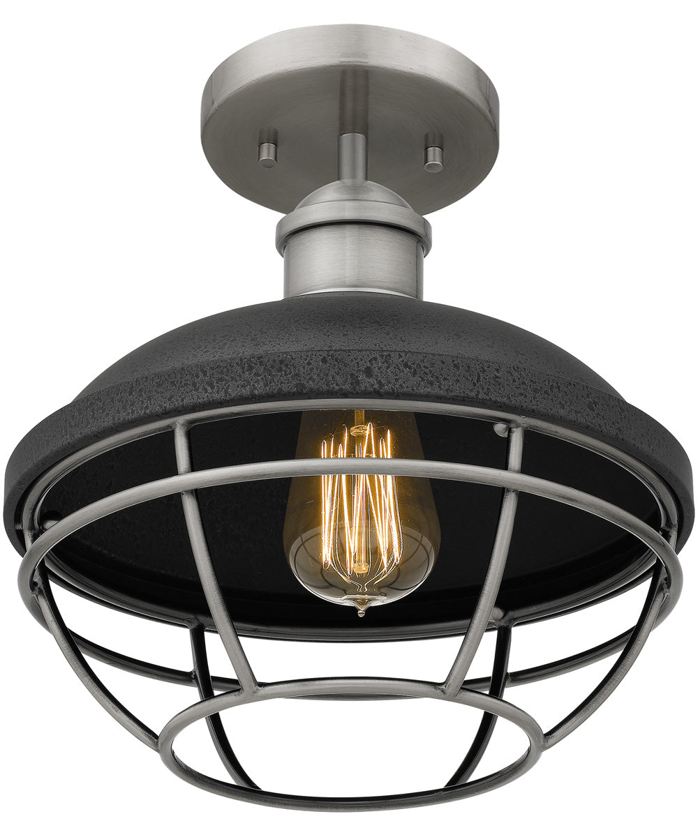Sandpiper 1-light Semi Flush Mount Antique Polished Nickel