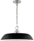 Colony 1-Light Pendant Matte Black / Polished Nickel