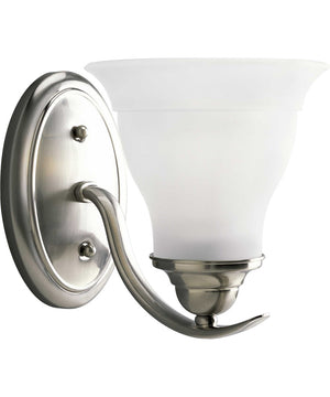 Trinity 1-Light Etched Glass Traditional Bath Vanity Light Brushed Nickel