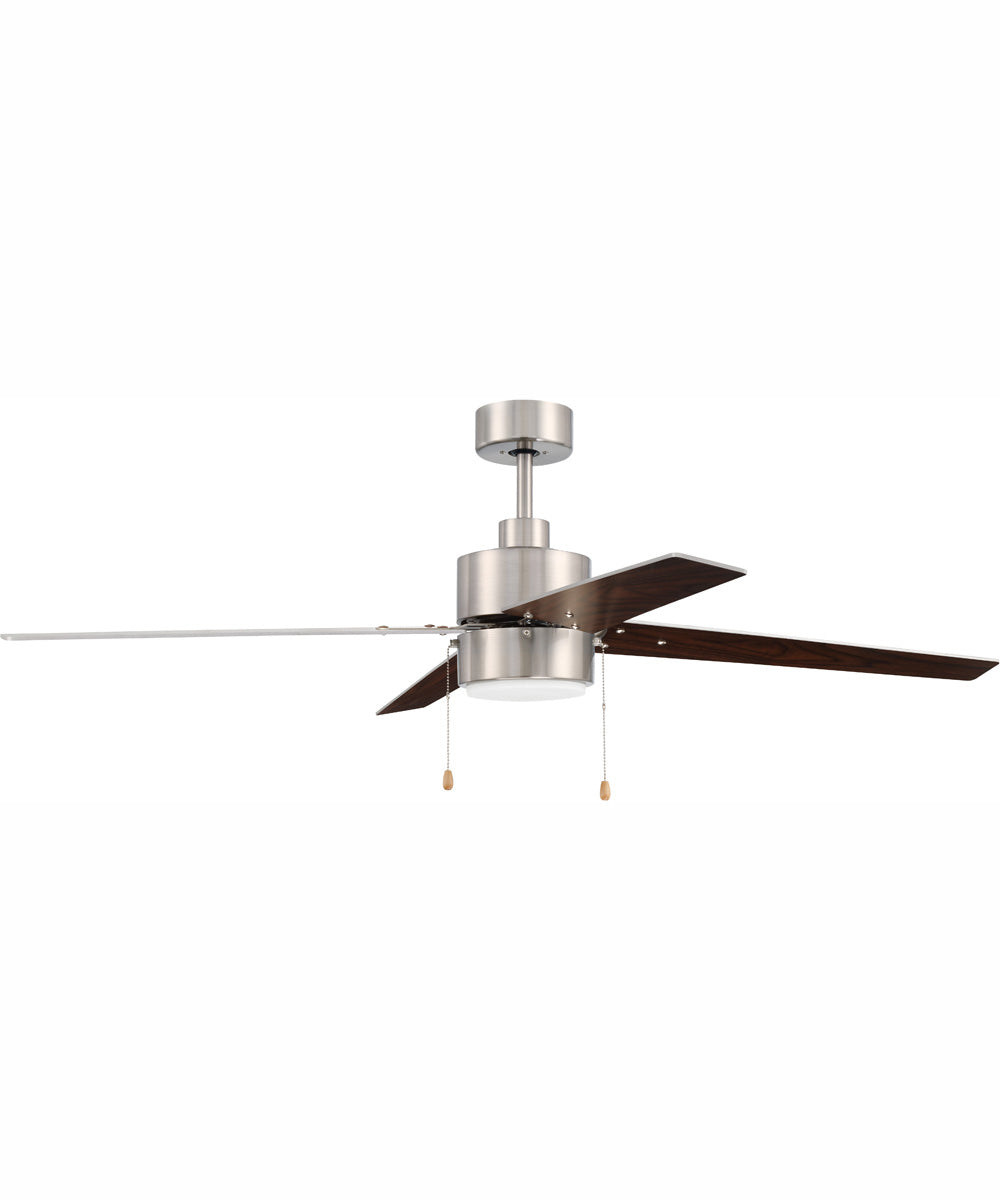 52" Terie 1-Light Ceiling Fan Brushed Polished Nickel