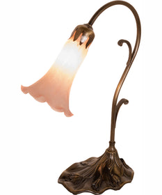 15" High Pink Tiffany Pond Lily Accent Lamp