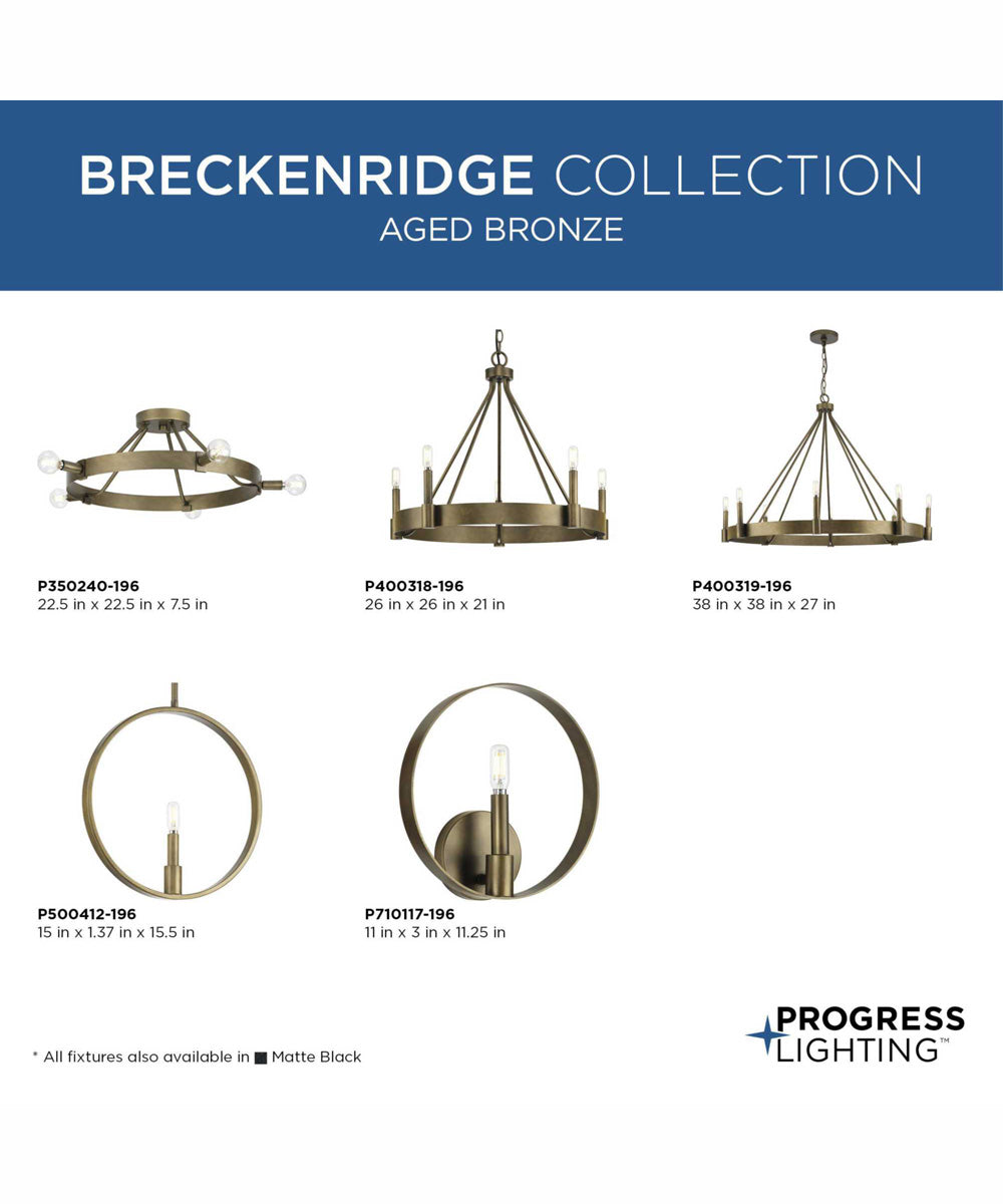 Breckenridge 1-Light Rustic Farmhouse Pendant Aged Bronze