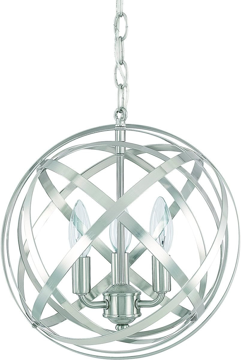 Capital Lighting Axis 3-Light Pendant Brushed Nickel 4233BN