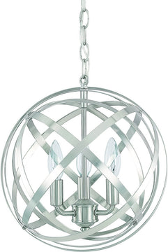 13"W Axis 3-Light Pendant Brushed Nickel
