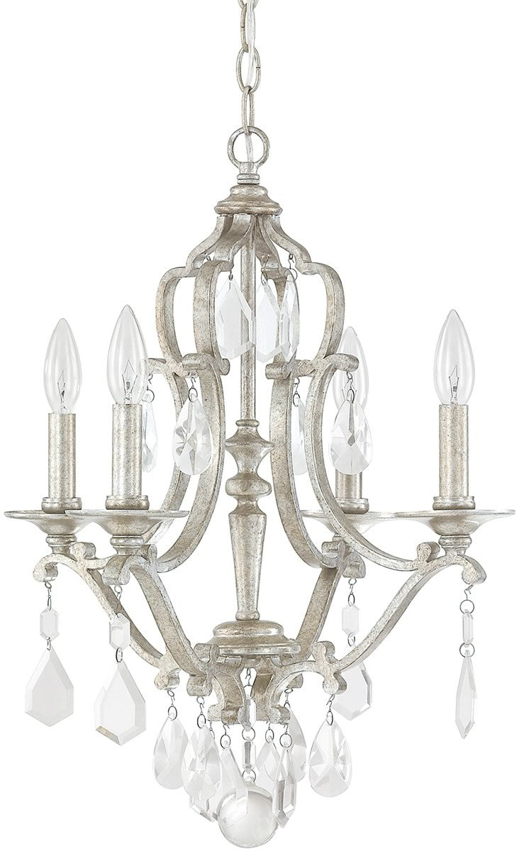 Capital Lighting Blakely 4-Light Mini Chandelier Antique Silver 4184ASCR