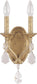Capital Lighting Blakely 2-Light Sconce  With Crystals Included Antique Gold 1617AGCR