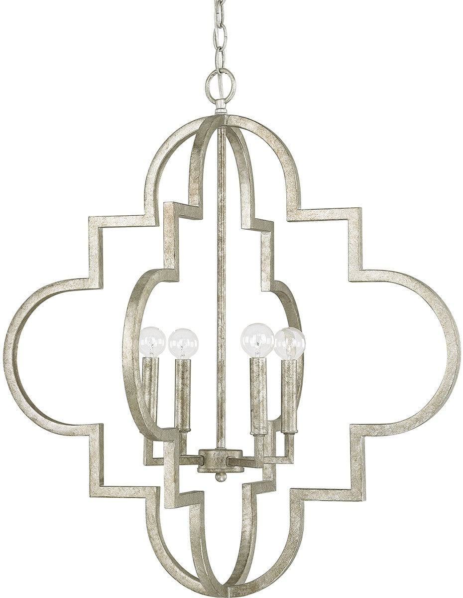 Capital Lighting Ellis 4-Light Pendant Antique Silver 4542AS