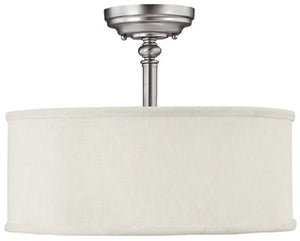 15"W Loft 3-Light Semi-Flush Fixtures Matte Nickel