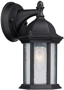 10"H Main Street 1-Light Outdoor Wall Lantern Rain or Shine - Black