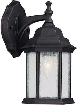 12"H Main Street 1-Light Outdoor Wall Lantern Rain or Shine - Black