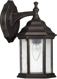 13"H Main Street 1-Light Outdoor Wall Lantern Rain or Shine - Old Bronze