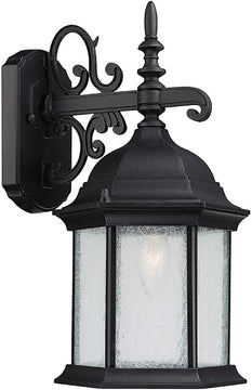 16"H Main Street 1-Light Outdoor Wall Lantern Black