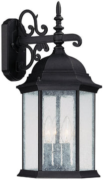 19"H Main Street 3-Light Outdoor Rain or Shine - Black