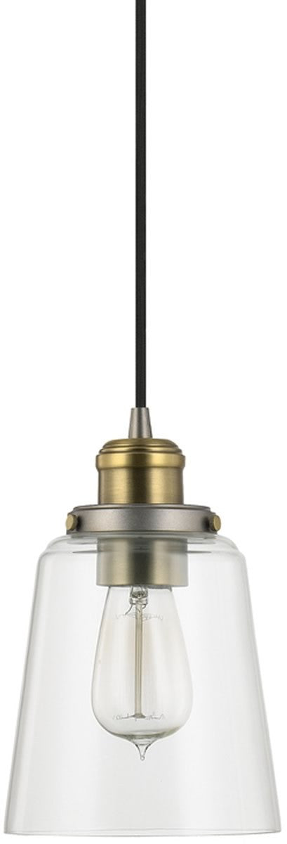 Capital Lighting Pendants 1-Light Mini-Pendant Graphite With Aged Brass 3718GA135