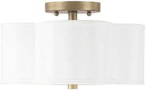 12"W Quinn 2-Light Semi-Flush Brushed Gold