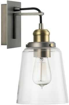 6"W Sconce 1-Light Sconce Graphite With Aged Brass