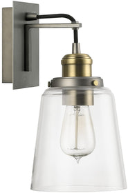 6"W Sconce 1-Light Sconce Graphite With Aged Brass
