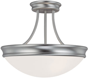 14"W 3-Light Semi-Flush Mount Matte Nickel