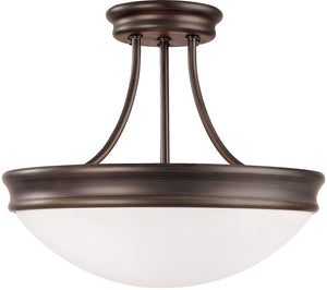 14"W Signature 3-Light Semi-Flush Fixture Oil Rubbed Bronze