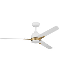 52" Fuller 1-Light Ceiling Fan (Blades Included) White/Satin Brass