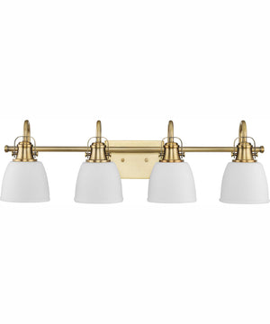 Preston 4-Light Coastal Bath Vanity Light Vintage Brass