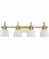 Preston 4-Light Coastal Bath Vanity Light Vintage Brass