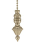 Polished Nickel Beaded Knob Ceiling Fan Pull, 1.5"h with 12" Nickel Brass Chain