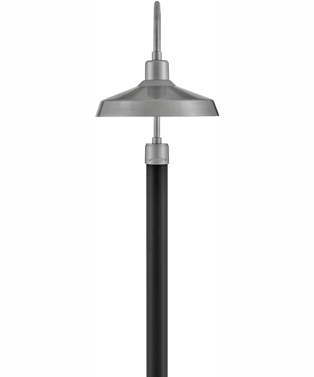 Forge 1-Light Large Post Top or Pier Mount Lantern in Antique Brushed Aluminum