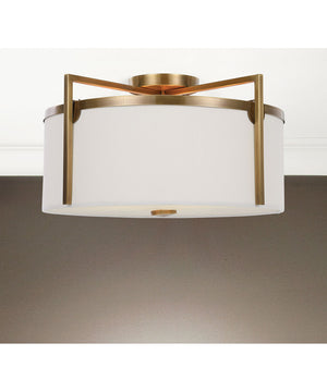 Colfax Brass 3 Light Semi Flush