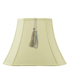 16"W x 12"H Square Cut Corner Shantung Lamp Shade Tassel Eggshell