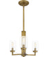 Sunburst 3-light Pendant Weathered Brass