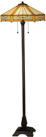 62"H Peaches  2-Light Tiffany Floor Lamp Brown