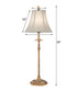 34"H Polished Honey Brass Signature by Stiffel Buffet Lamp, 3-Way