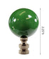 Ceramic 40mm Hunter Green Ball Nickel Base Lamp Finial 2.25"h