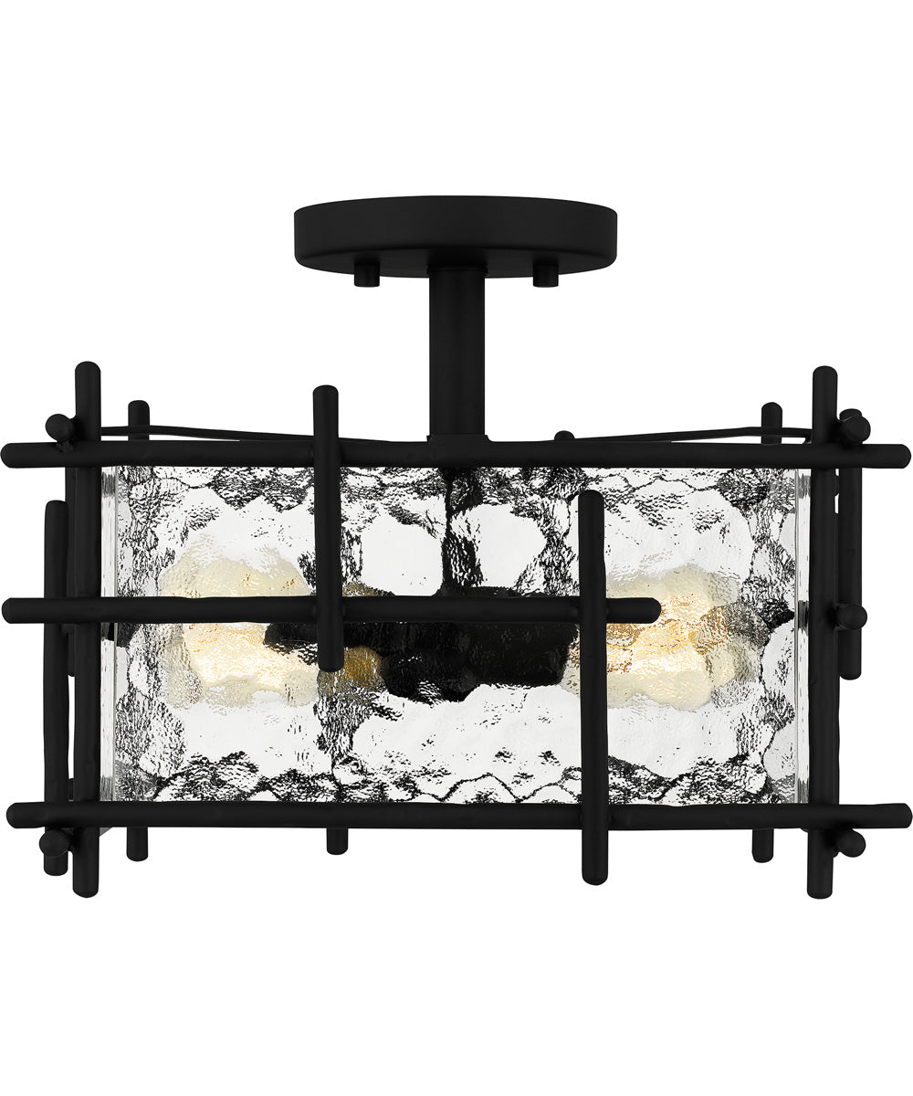 Daphne Medium 2-light Semi Flush Mount Matte Black