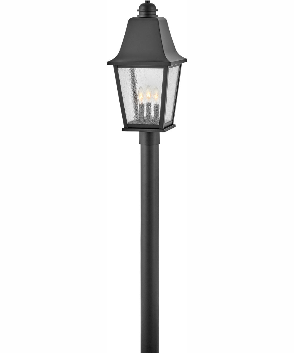 Kingston 3-Light Medium Post Top or Pier Mount Lantern in Black