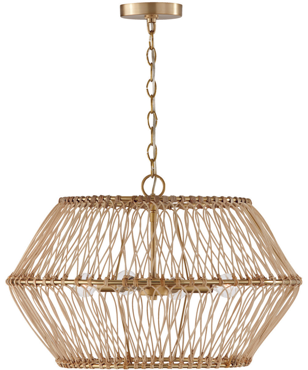 Wren 4-Light Pendant Matte Brass
