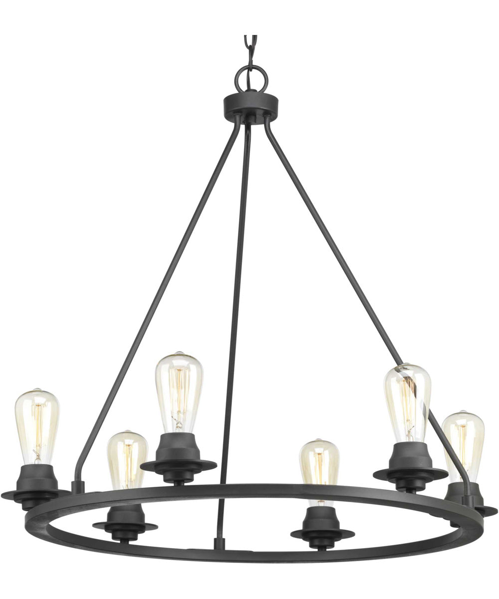 Debut 6-Light Farmhouse Chandelier Light Graphite